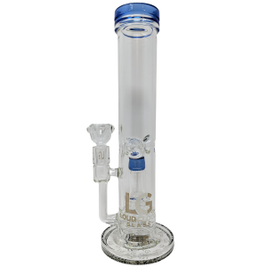 12" Loud Cloud Glass UFO Perc Ice Catcher Straight Water Pipe - [10285]